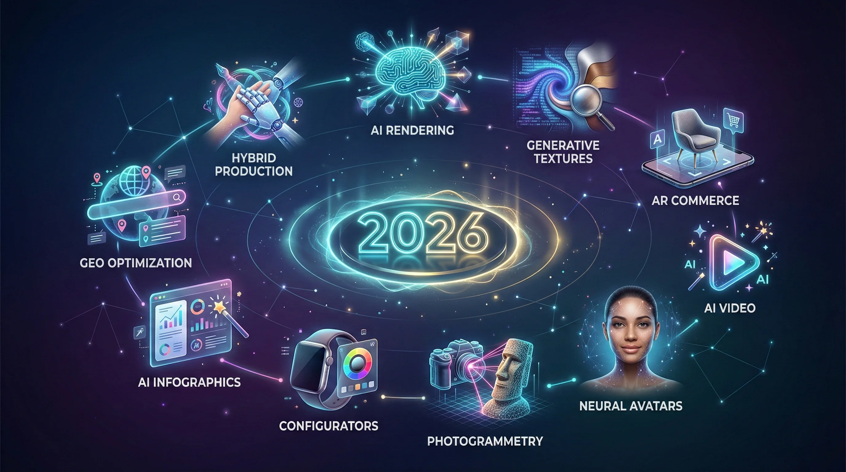 10 трендов 3D визуализации и AI-контента в 2026 году